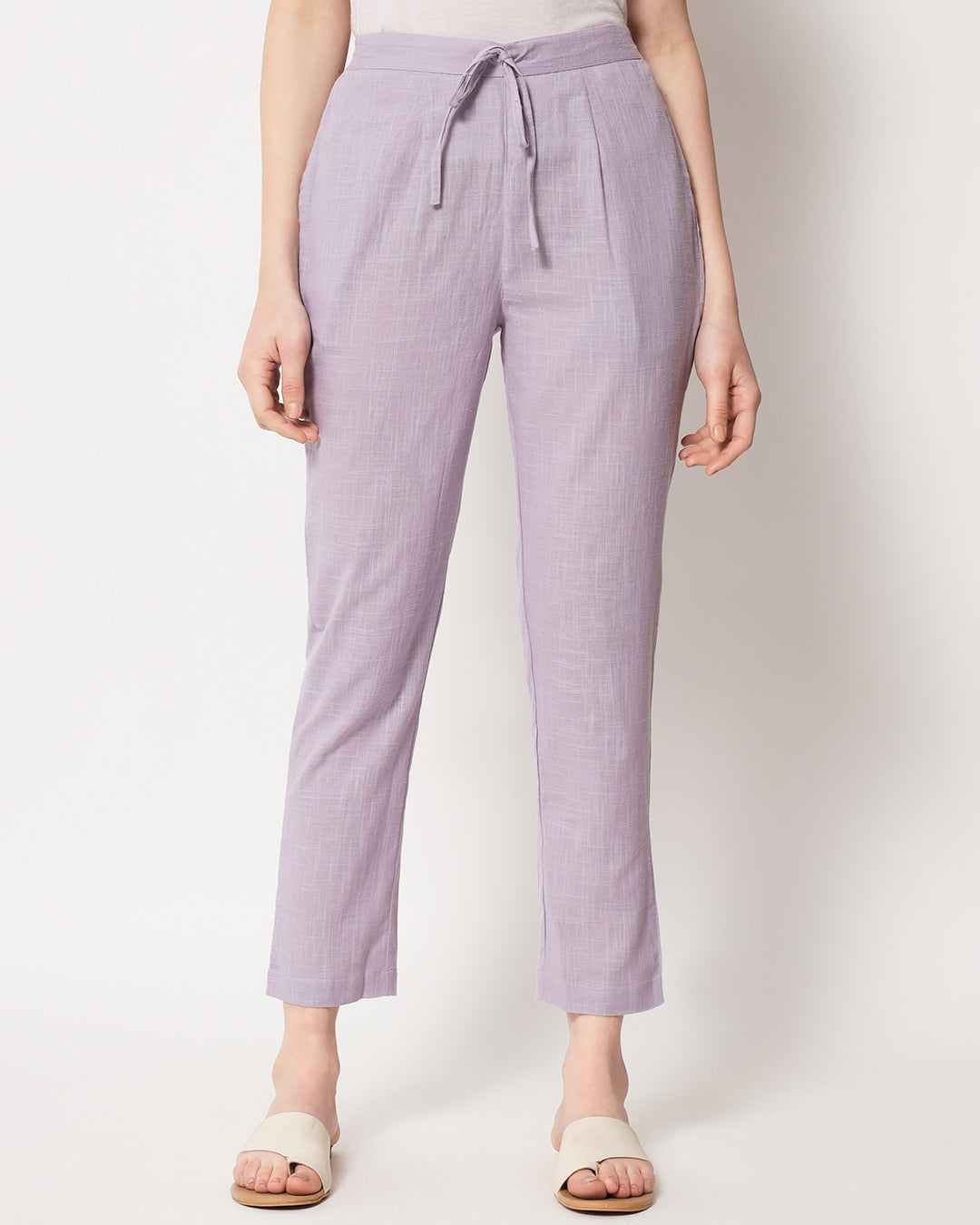Combo: Lilac & Happy Orange Cigarette Pants- Set of 2