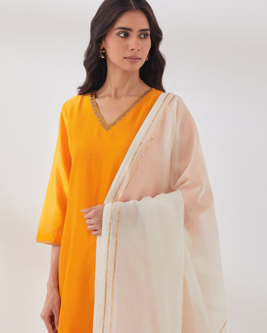 Festive Orange Radiance Chanderi Dupatta