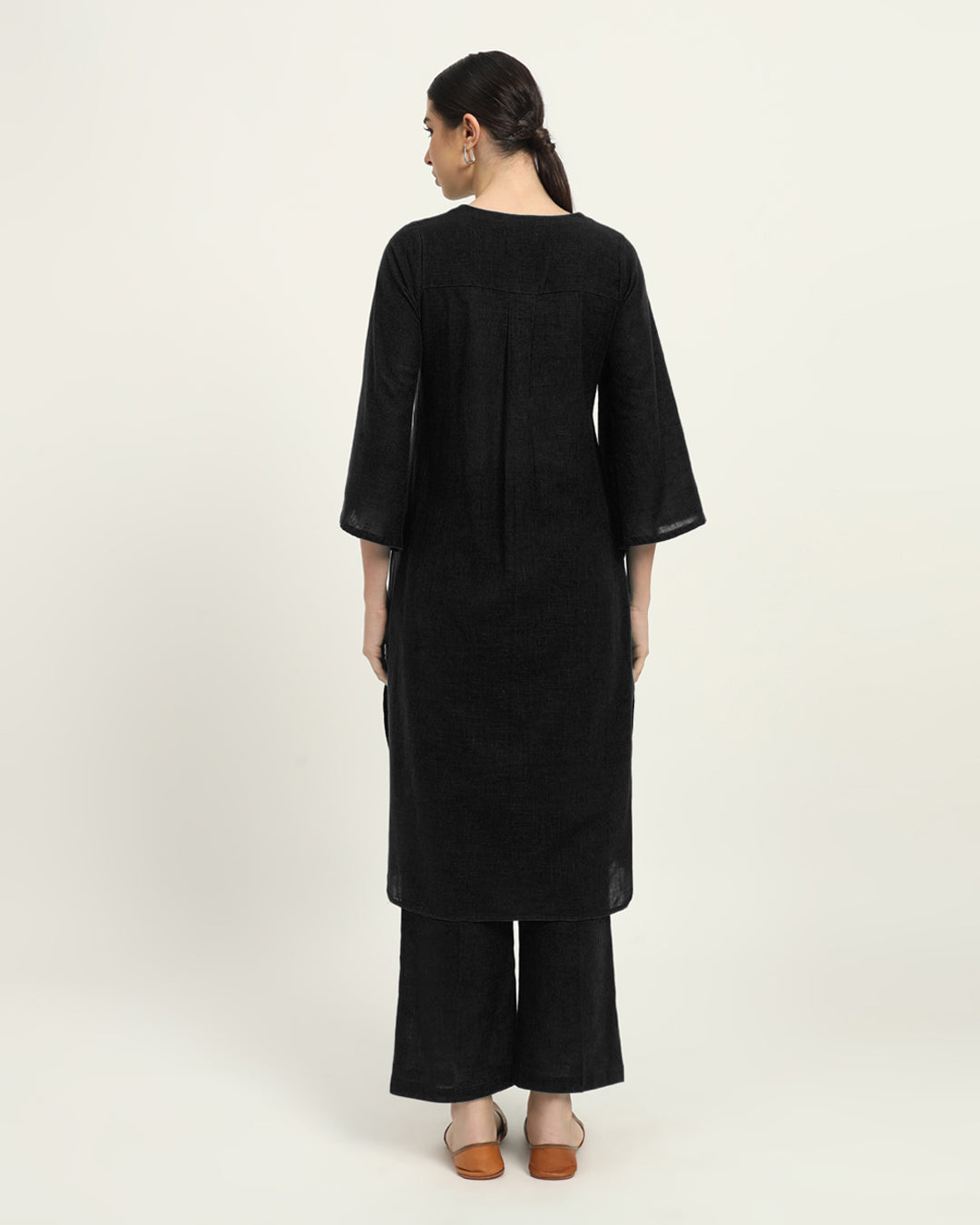 Combo: Black & Iced Grey Rounded Reverie Solid Kurta