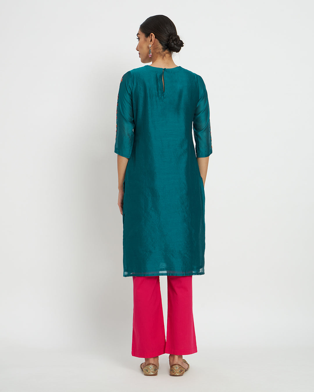 Green Genie Festive Chanderi Embroidered Co-ord Set