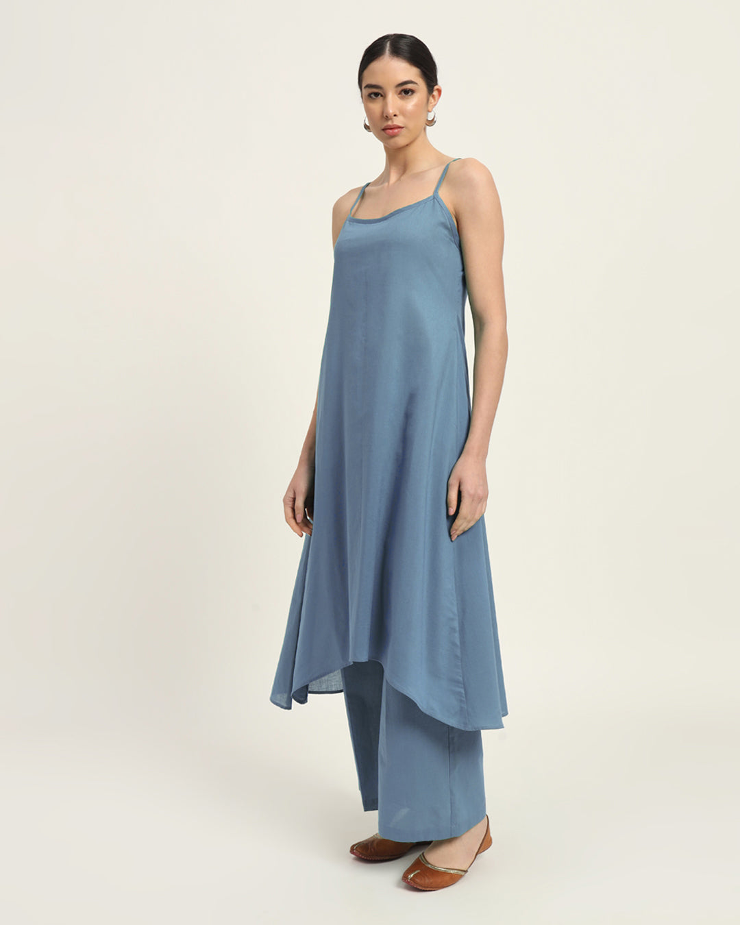 Combo: Blue Dawn & Iris Pink Spaghetti Strands Kurta