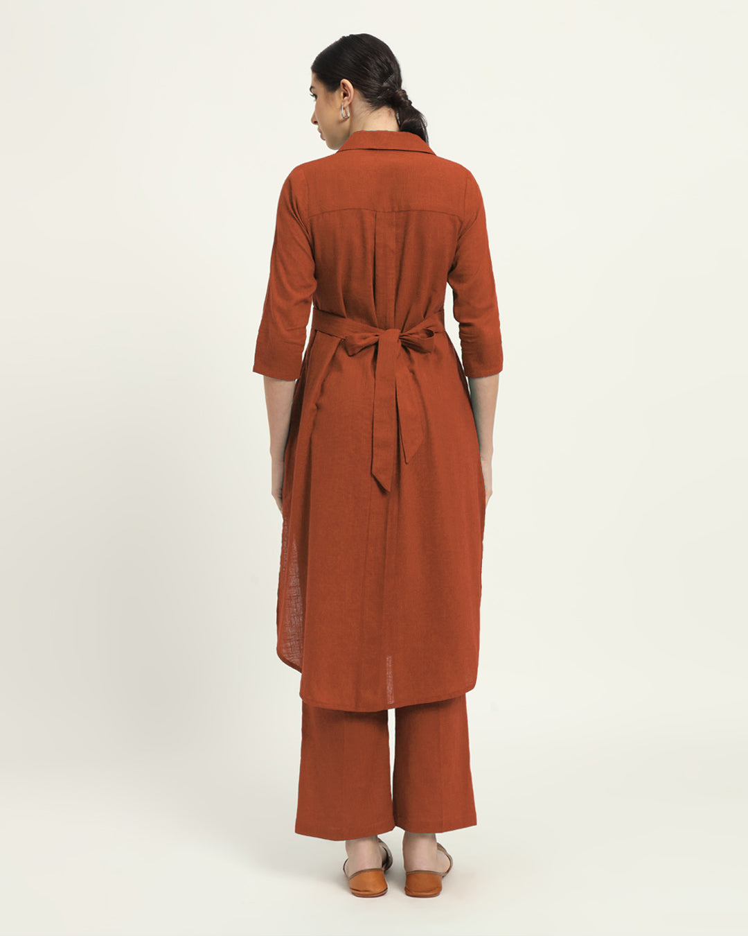 Combo: Blush & Iced Grey Bellisimo Belted Solid Kurta