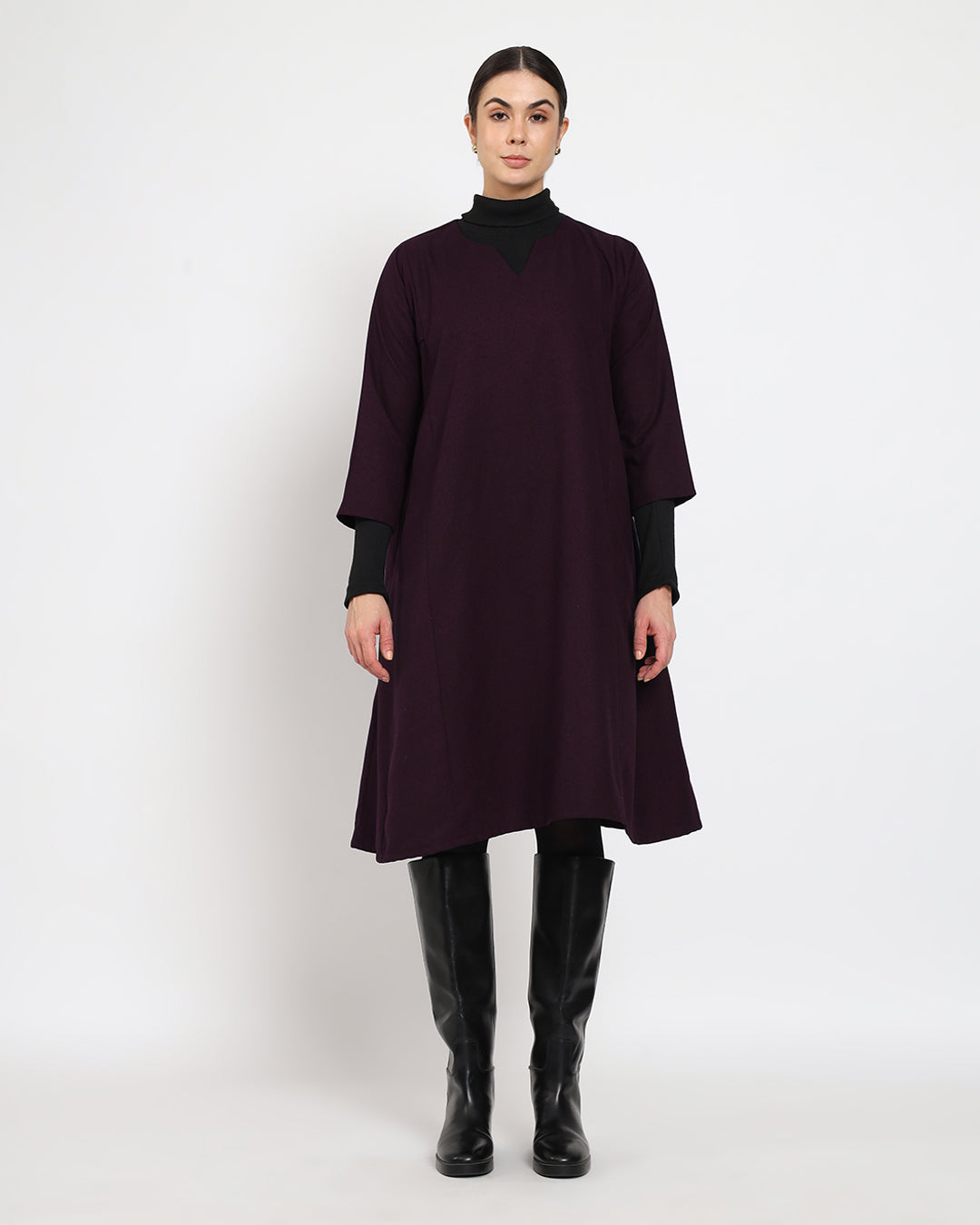 Plum Passion Vintage Allure woolen Phiran Dress