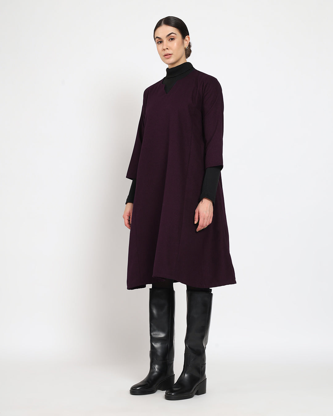 Plum Passion Vintage Allure woolen Phiran Dress