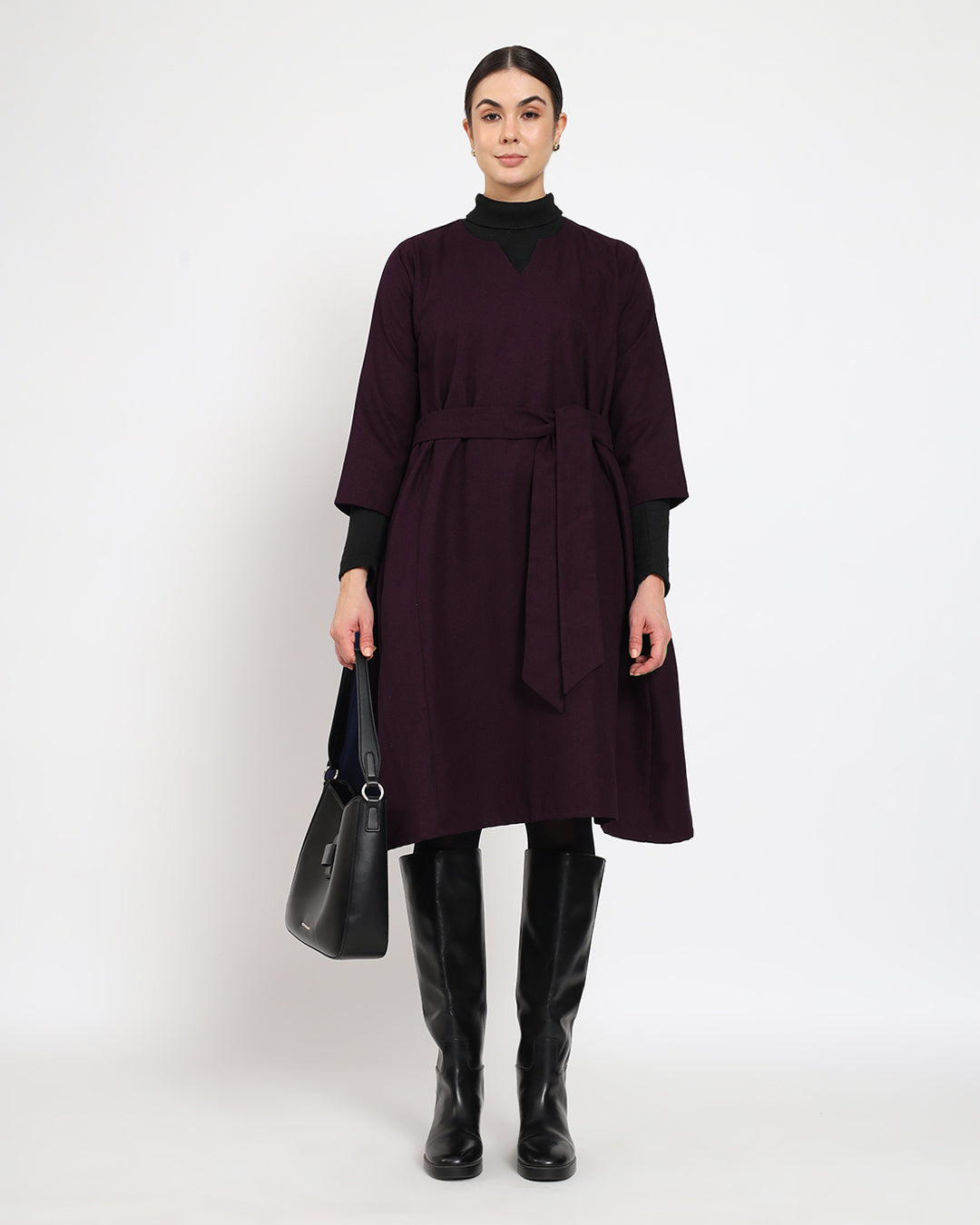 Plum Passion Vintage Allure woolen Phiran Dress