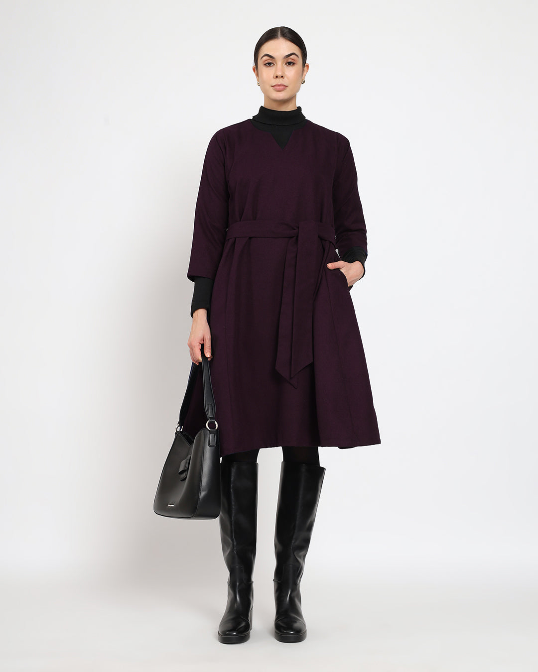 Plum Passion Vintage Allure woolen Phiran Dress
