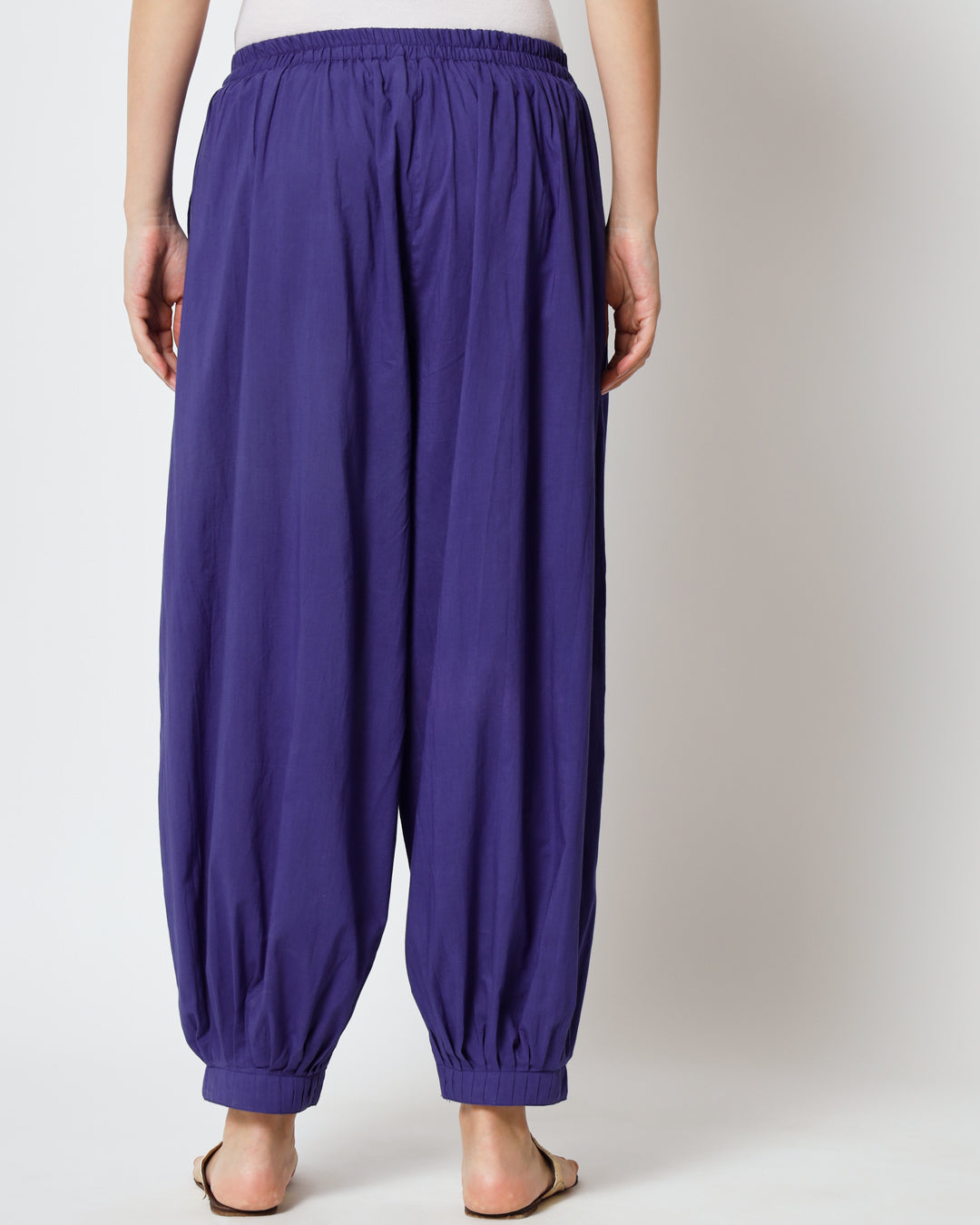 Combo: Deep Teal & Aurora Purple Pleated Salwar- Set of 2