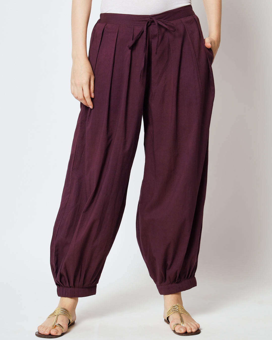 Combo: Zinnia Pink & Plum Passion Pleated Salwar- Set of 2
