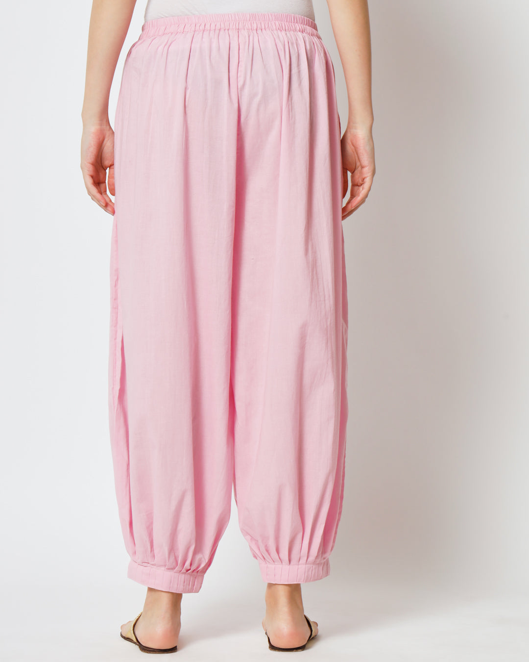 Combo: Pink Mist & Greening Spring Pleated Salwar- Set of 2