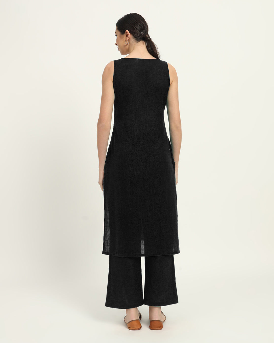 Combo: Black & Iced Grey Modern Muse Sweetheart Solid Kurta