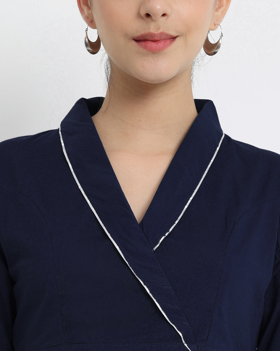 Midnight Blue Circle Cut Royal Wrap Fusion Co-ord Set