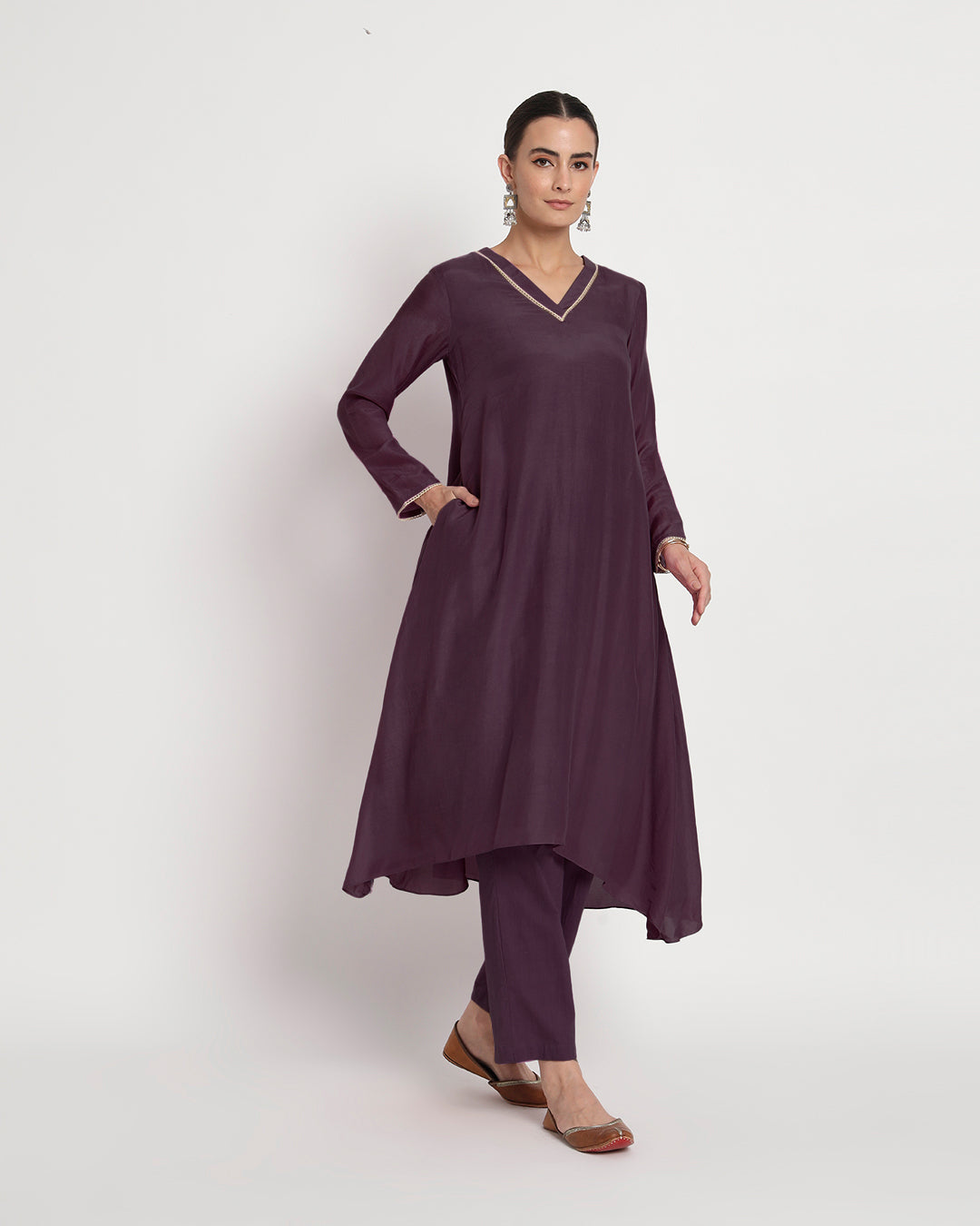 Plum Passion Flowing Silk Gala Co-ord Set