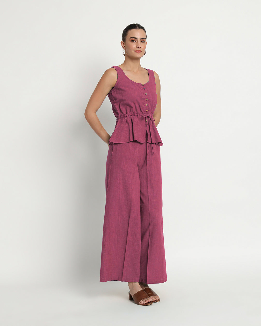 Wings of Rose Peplum Paradise Solid Co-ord Set