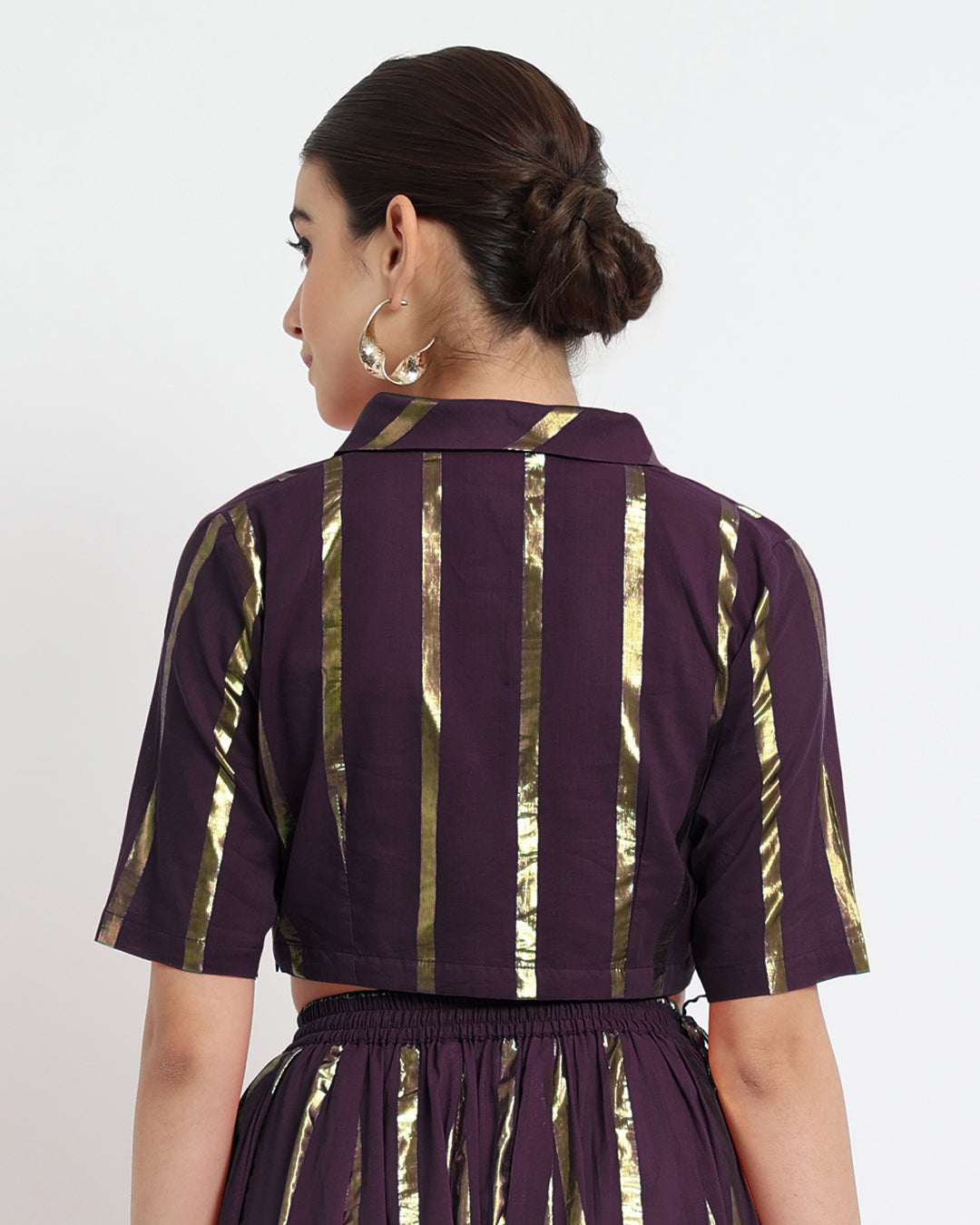 Plum Passion Glisten Gala Wrap Fusion Blouse