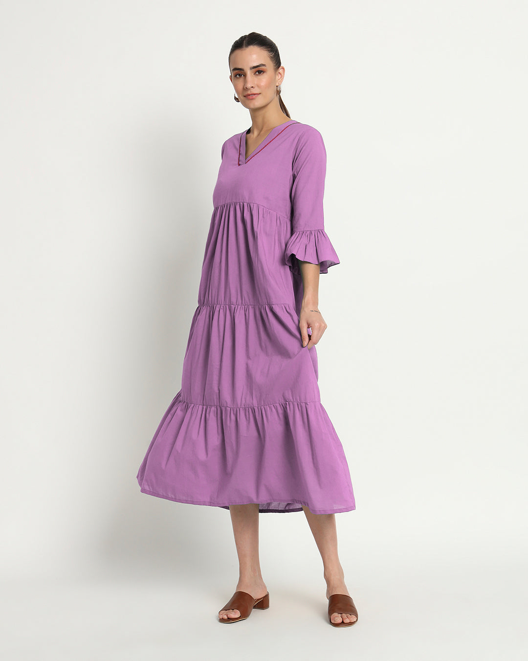 Wisteria Purple Flounce & Flow Maxi Dress