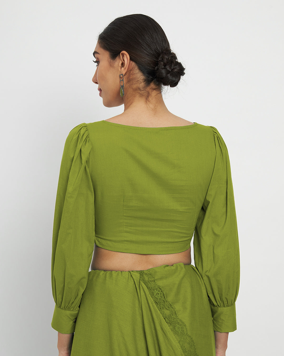 Combo: Midnight Blue & Sage Green Squared Sleekness Blouse- Set of 2