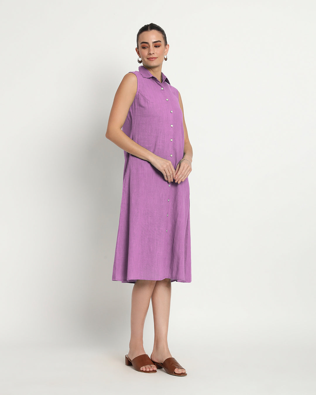 Wisteria Purple Artful A-Line Dress