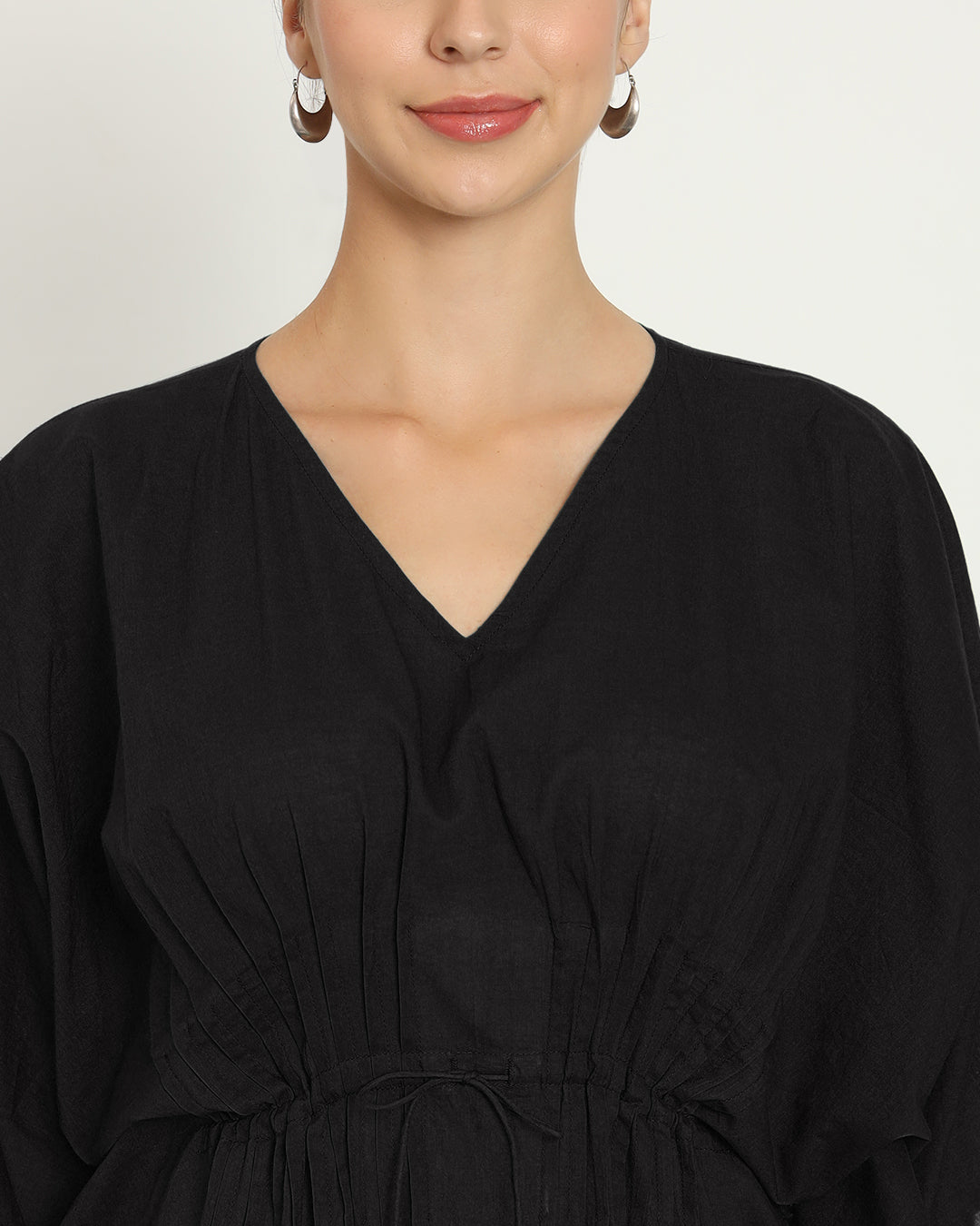 Classic Black Kaftan Starry Nightdress