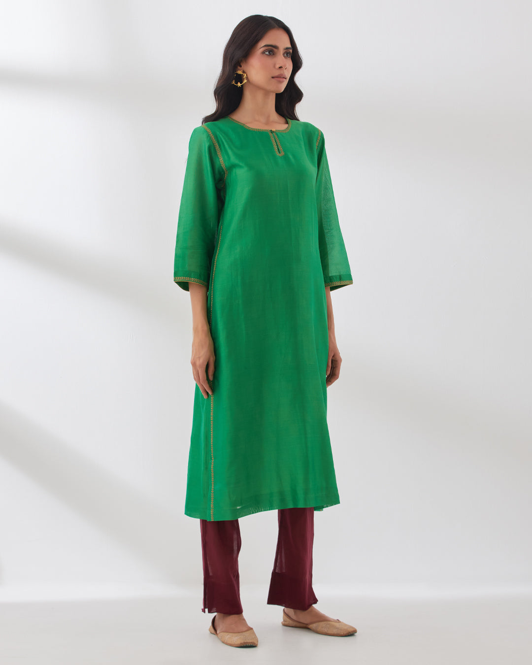 Lush Green Festive Radiance Chanderi Co-ord Set