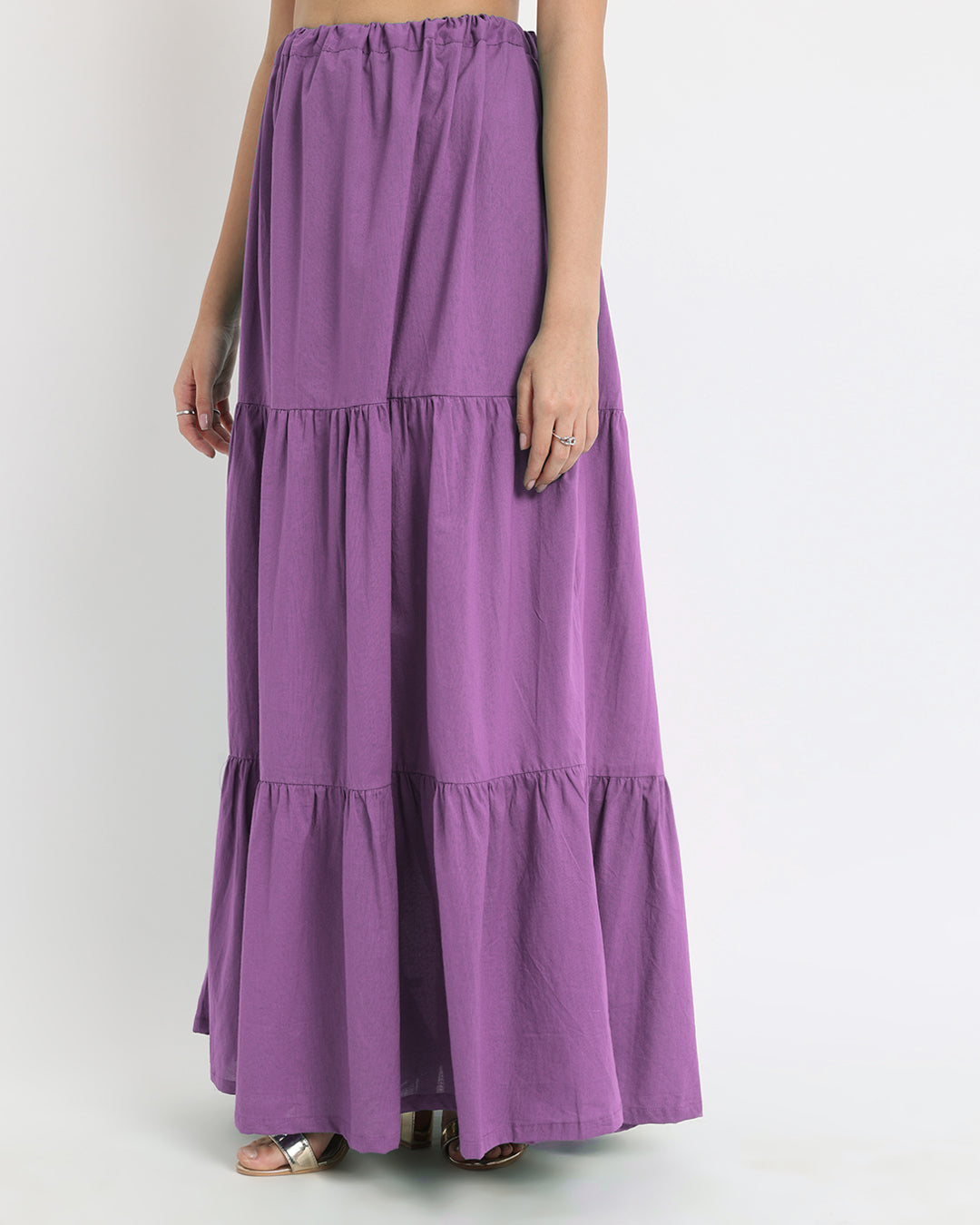 Wisteria Purple Tiery Lace Royal Deep V Co-ord Set