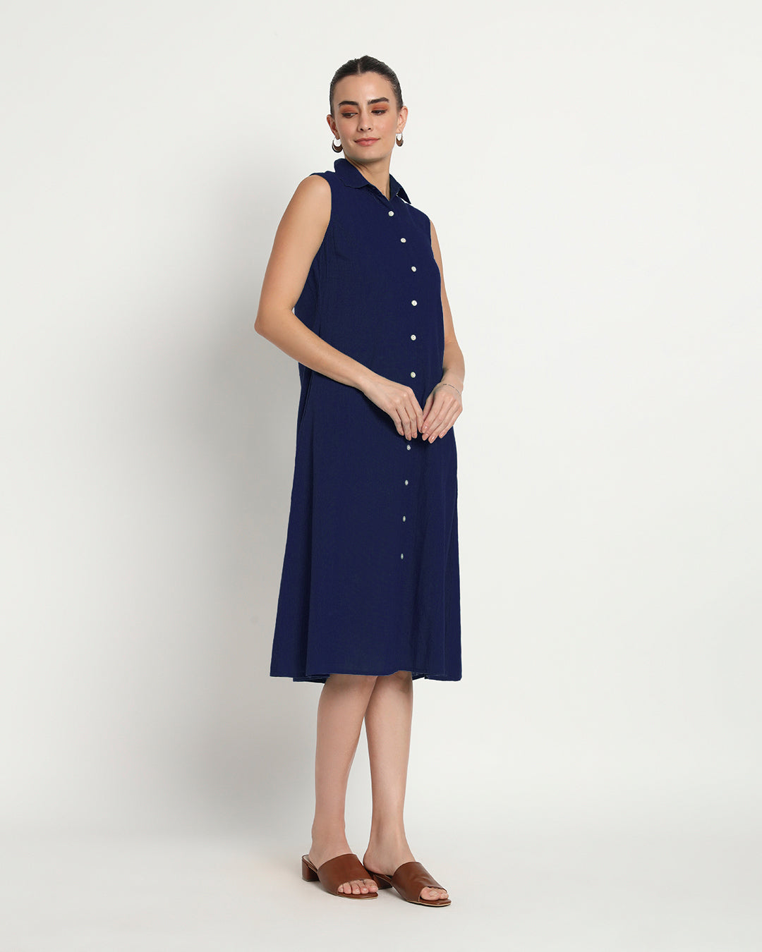 Midnight Blue Artful A-Line Dress