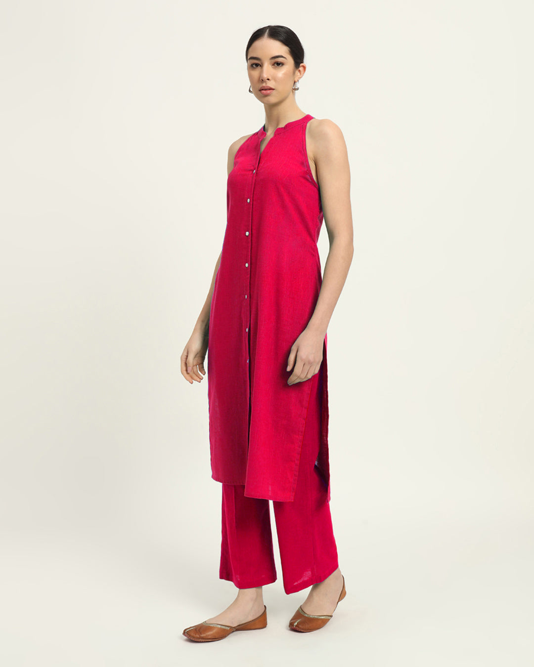 Queen's Gulabi Mermaid Button Down Solid Co-ord Set