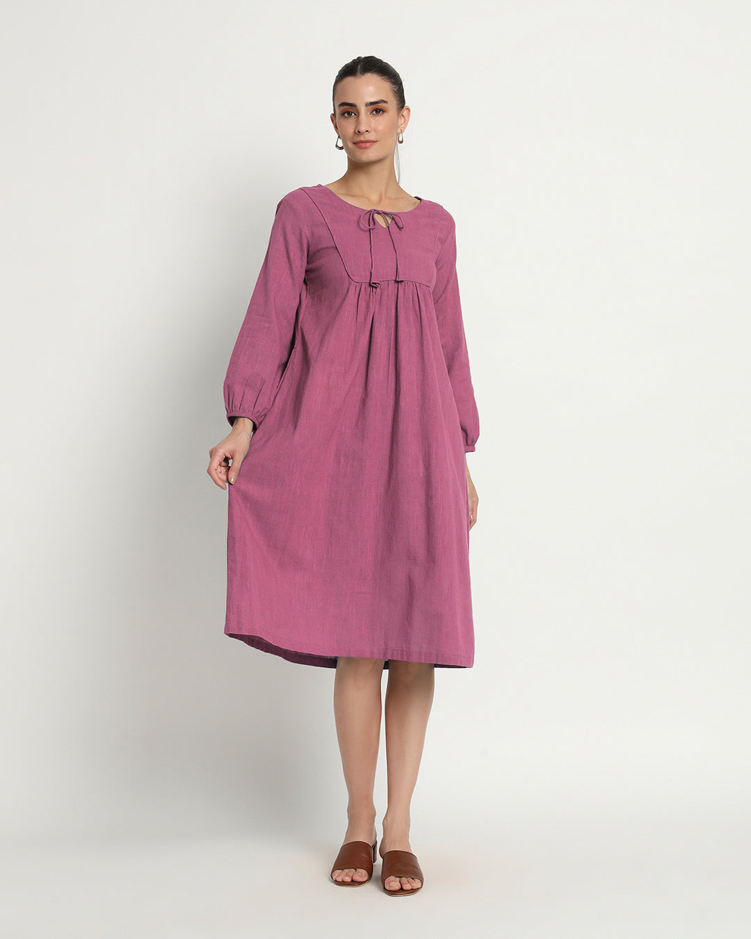 Wings Of Rose Playful Tie-Up Neck Dress