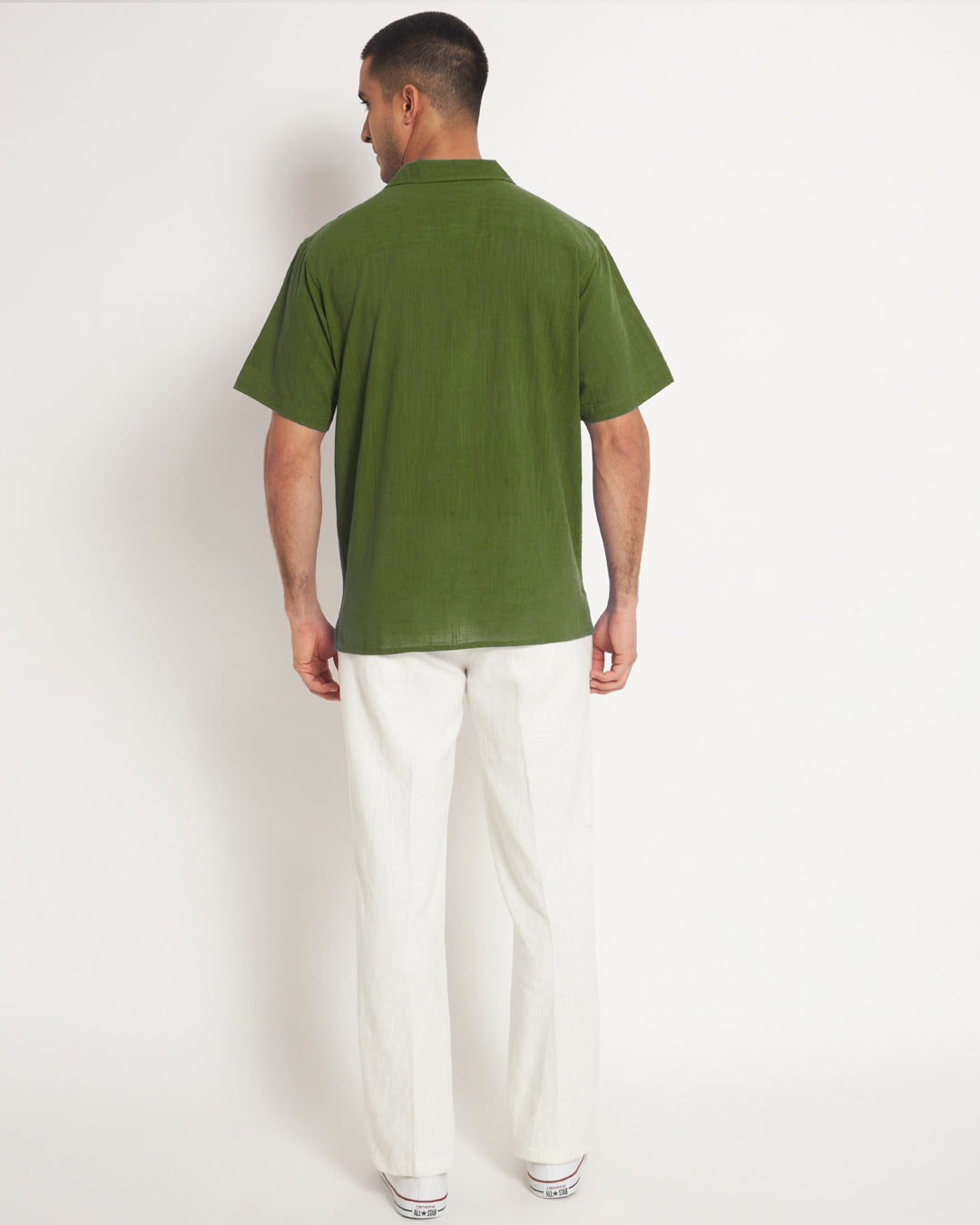 Combo: Classic Greening Spring Half Sleeves Men's Shirt & Pants