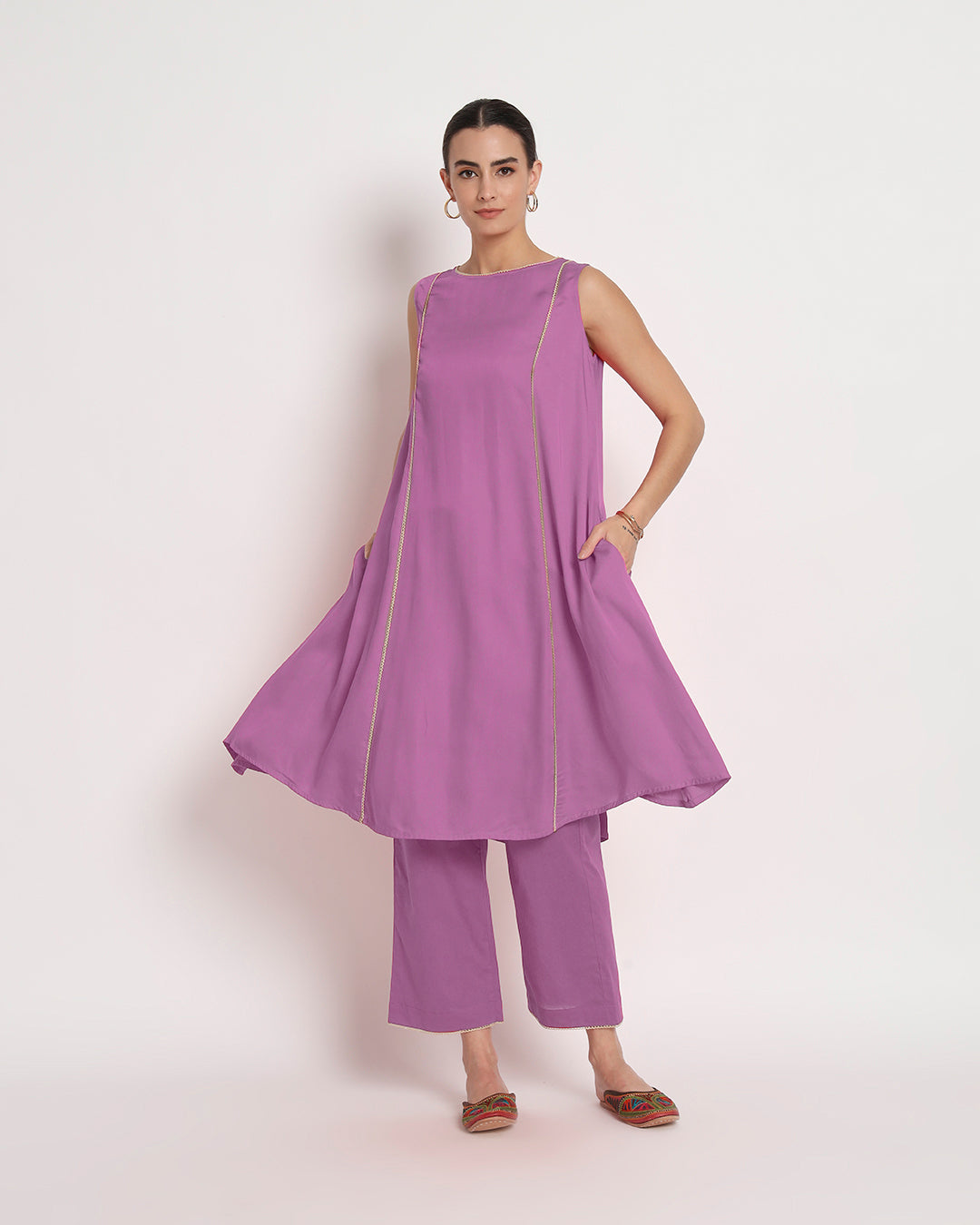 Wisteria Purple Whimsy Gala Flared Co-ord Set