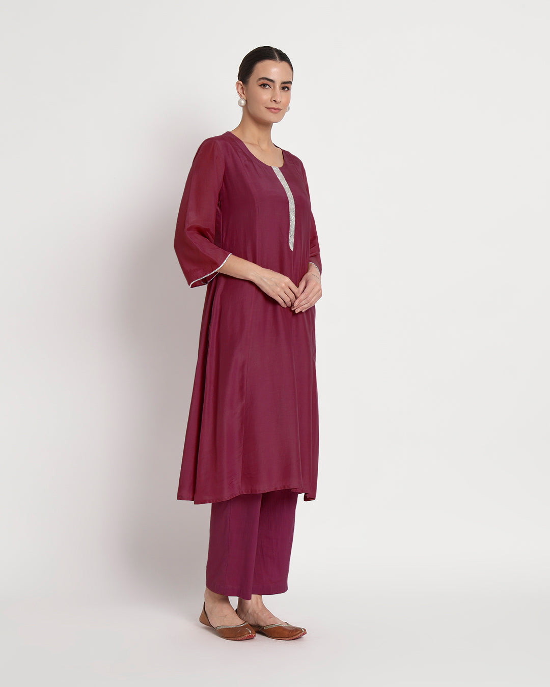 Russet Red Royal Hand Embroidered Gala Co-ord Set