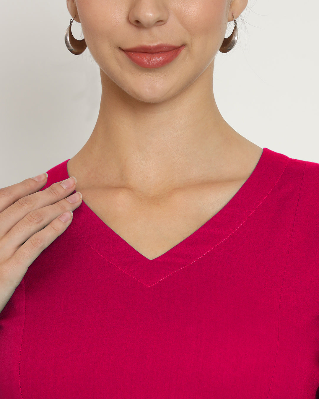 Queen's Gulabi Backstory V Neck Blouse