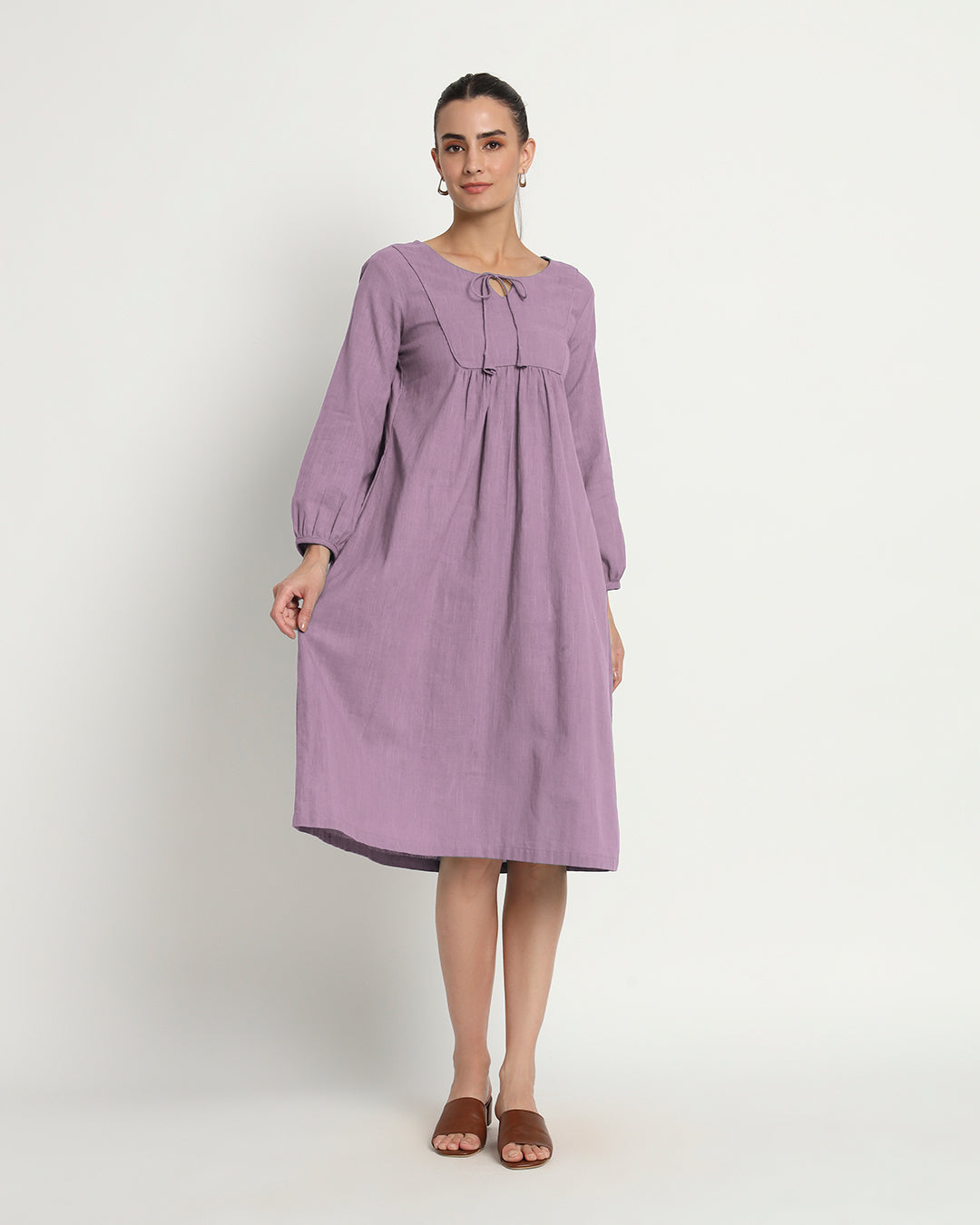 Iris Pink Playful Tie-Up Neck Dress