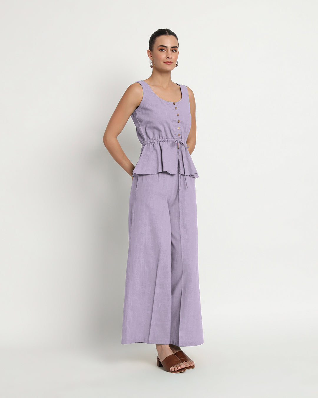 Lilac Peplum Paradise Solid Co-ord Set