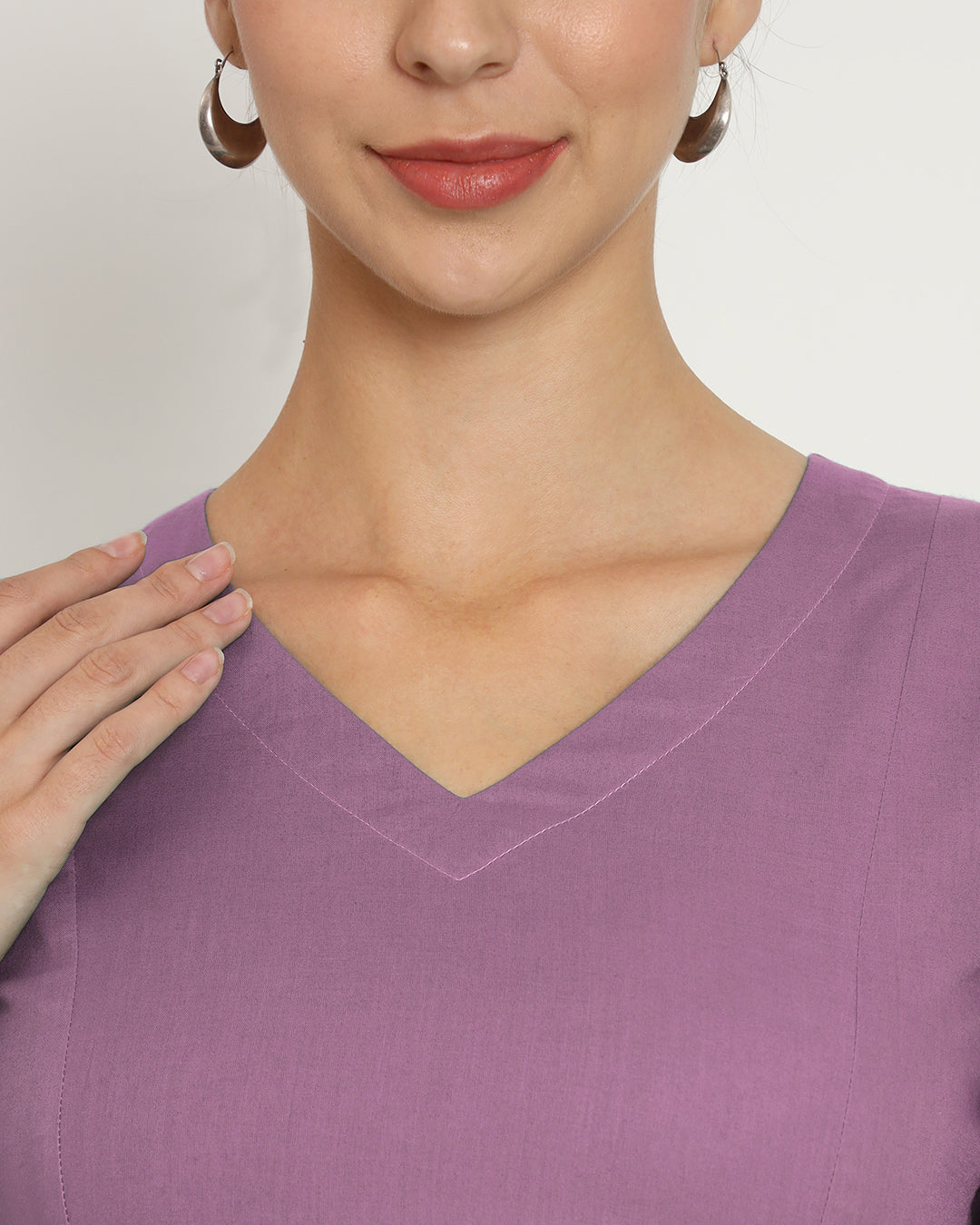 Iris Pink Backstory V Neck Blouse