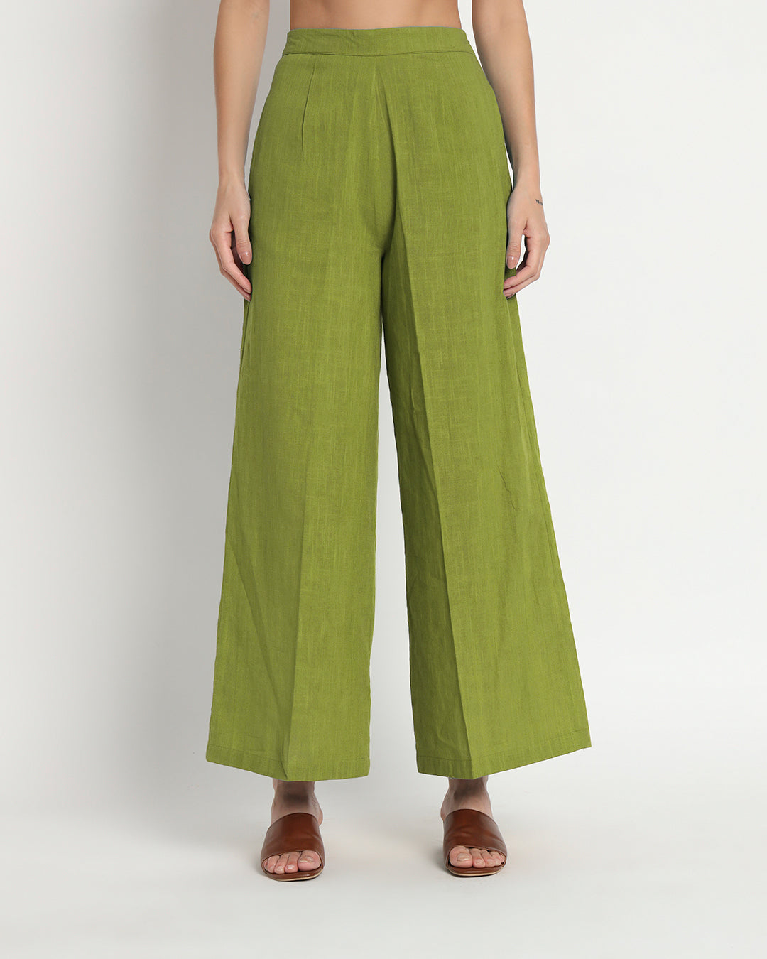 Sage Green Dreamy Flare Spaghetti Solid Co-ord Set