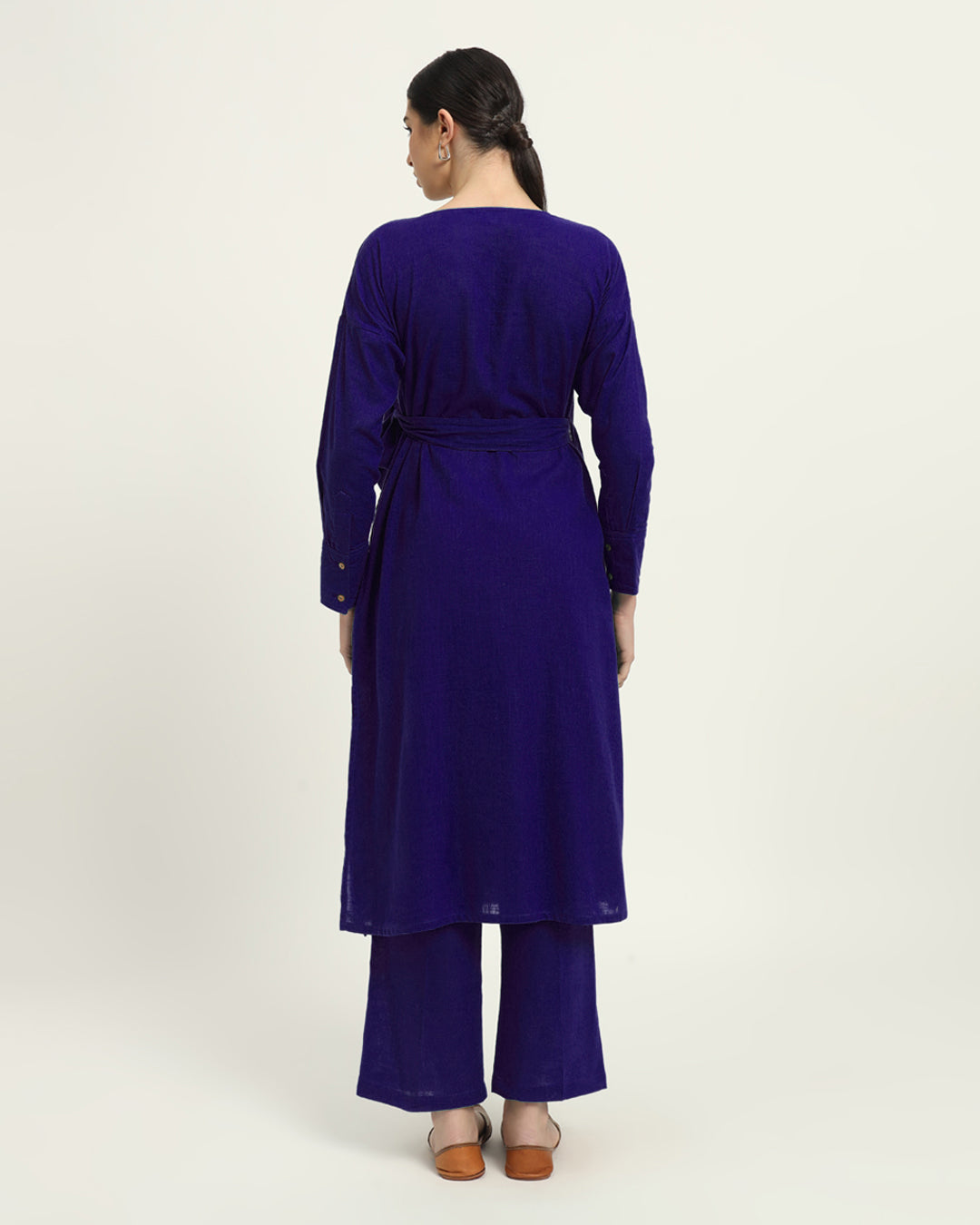 Combo: Blue Dawn & Aurora Purple Boho Harmony Flared Solid Kurta