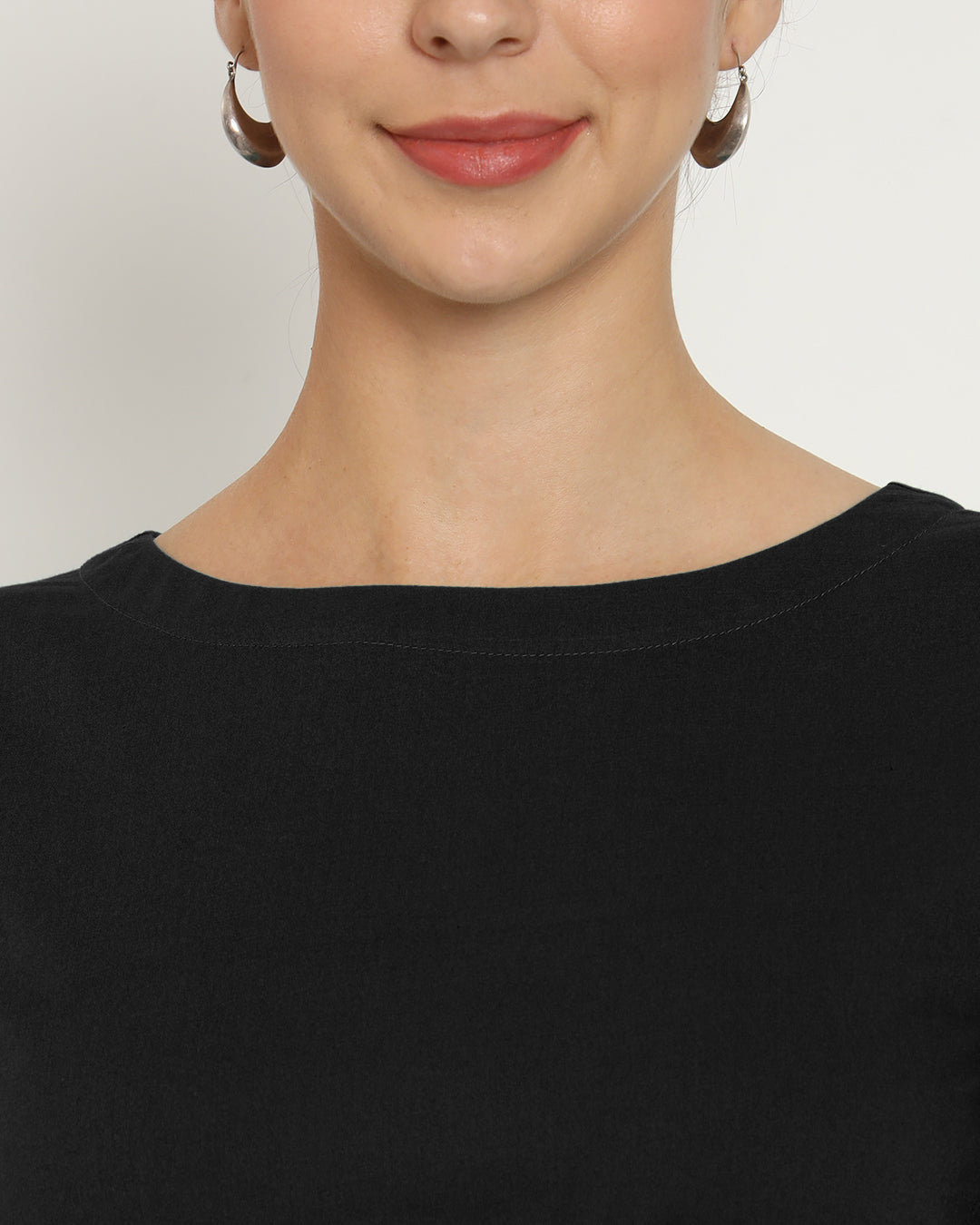 Classic Black Flow & Tie Blouse