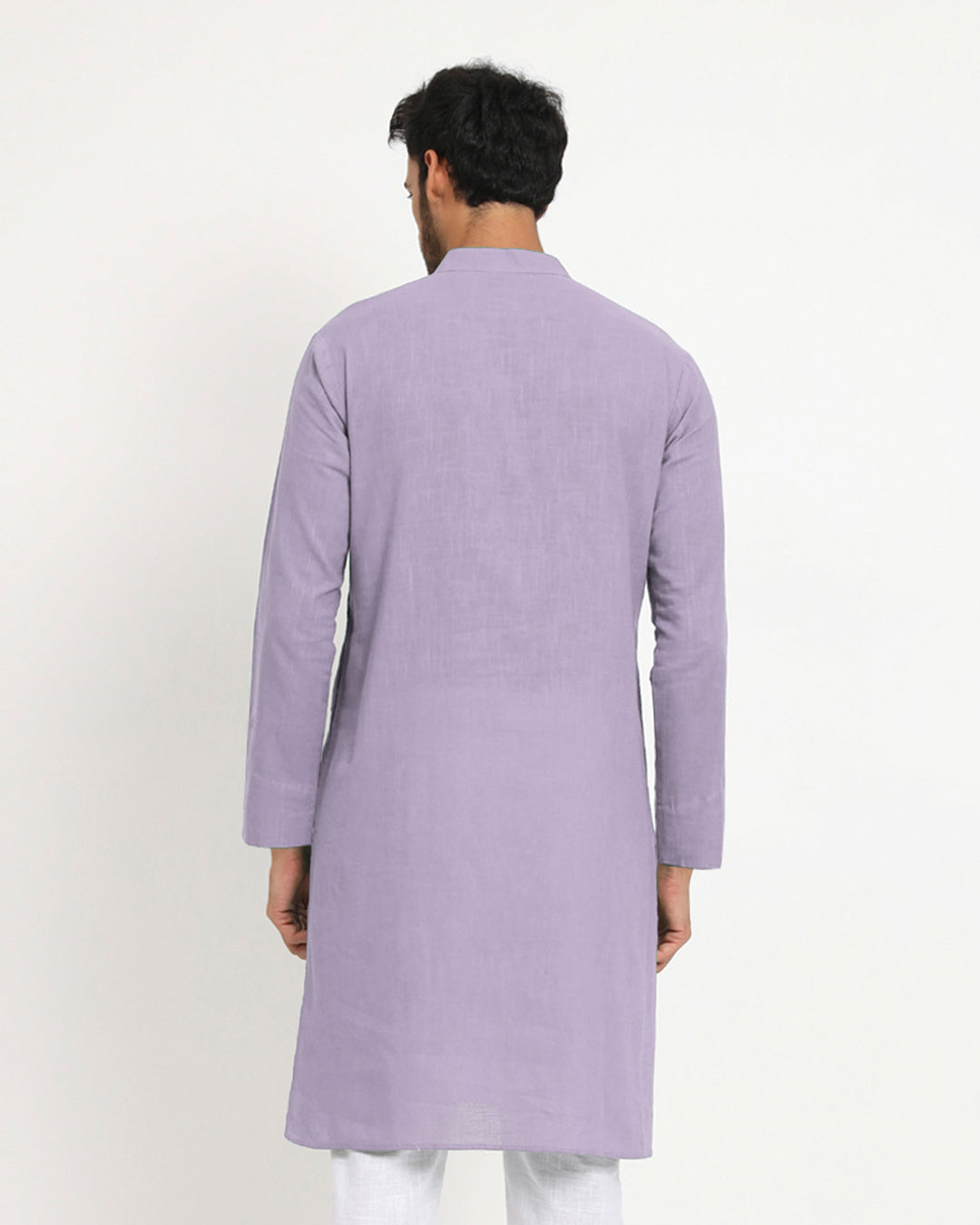 Lilac Monochromatic Mandarin Collar Men's Kurta