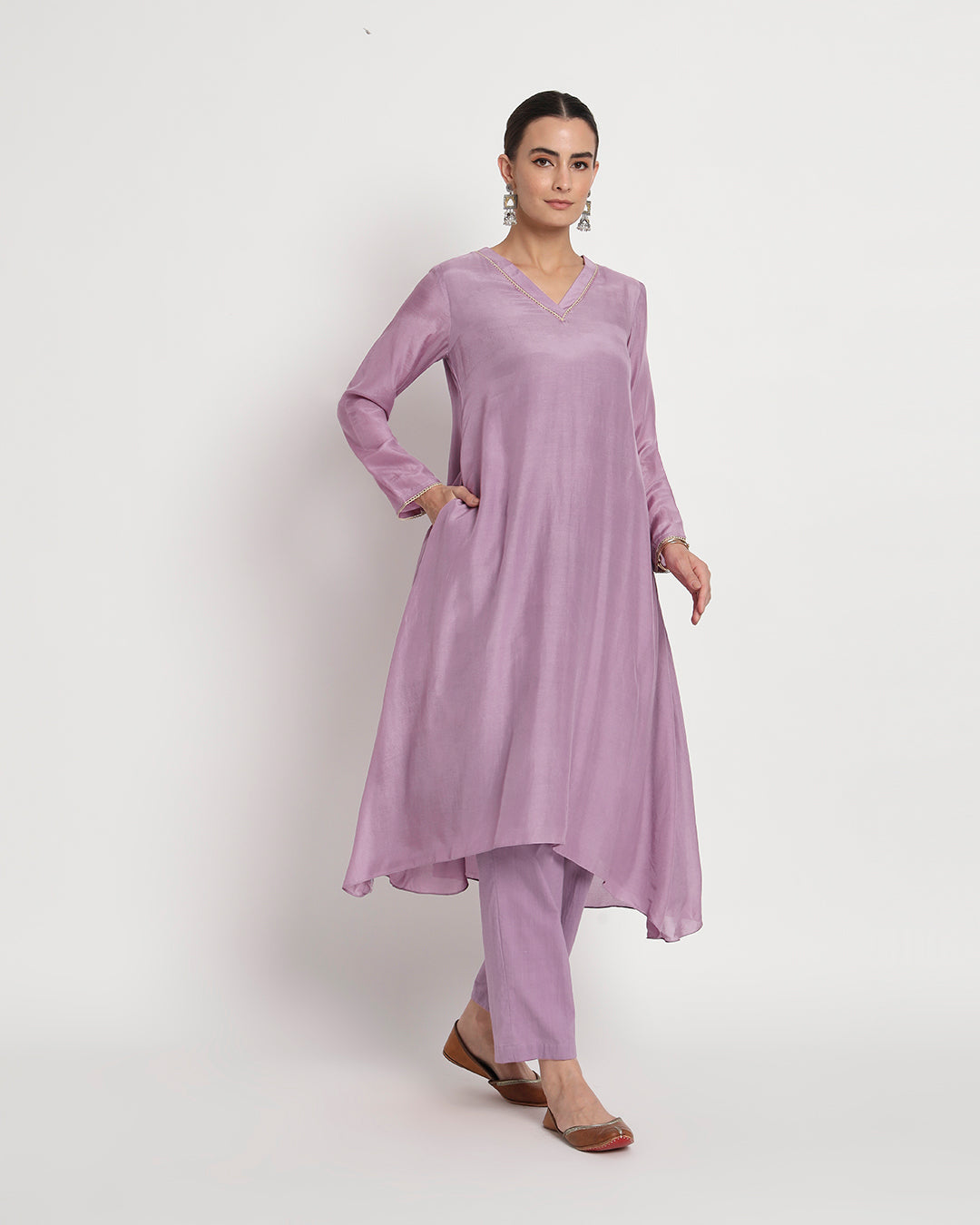 Iris Pink Flowing Silk Gala Co-ord Set