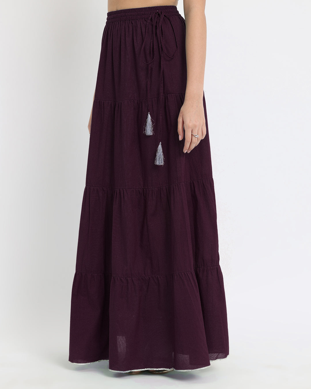 Plum Passion Tiered Lace Skirt