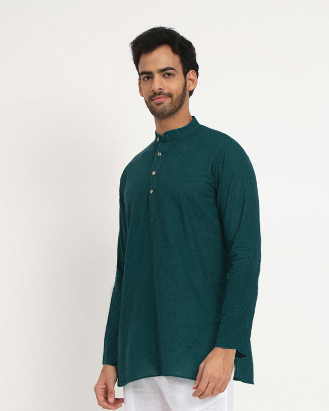 Deep Teal Sleek Symmetry Men's Kurta