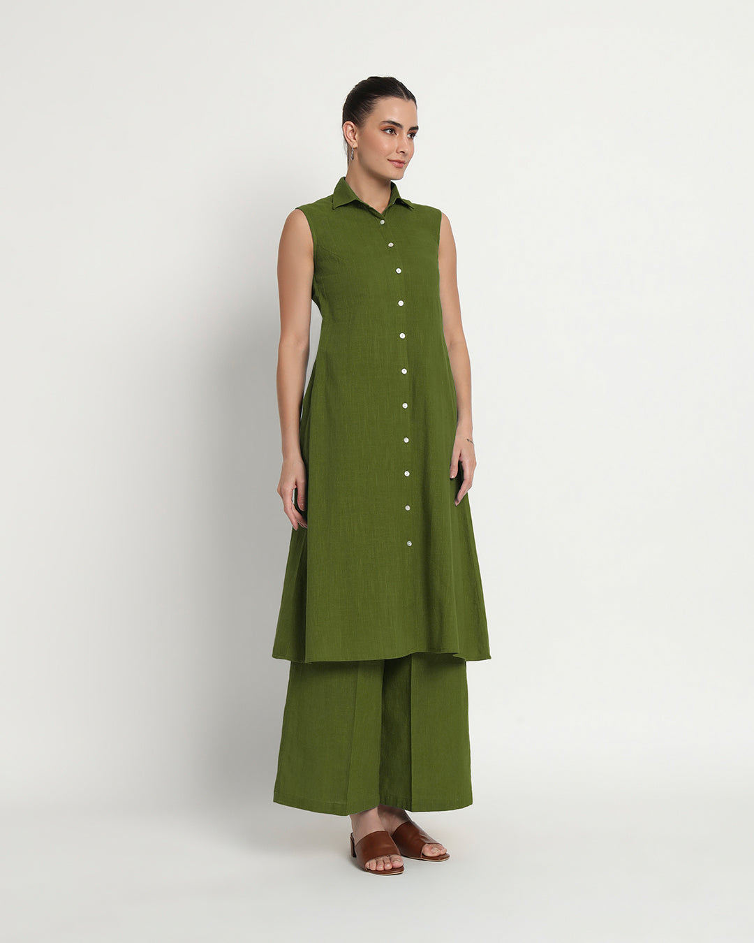 Greening Spring Artful A-Line Solid Co-ord Set