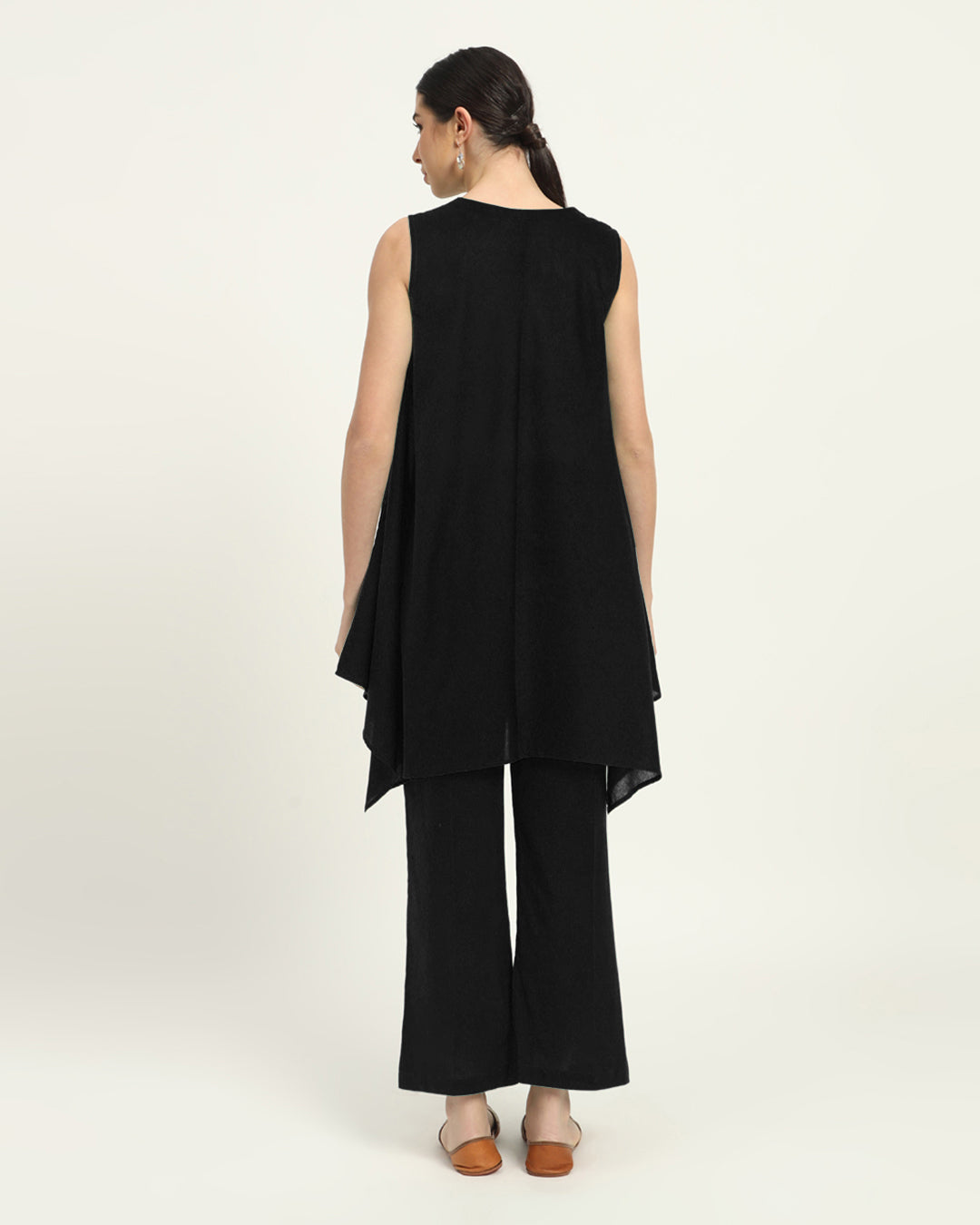 Combo: Black & Iced Grey Midsummer Dream Solid Kurta