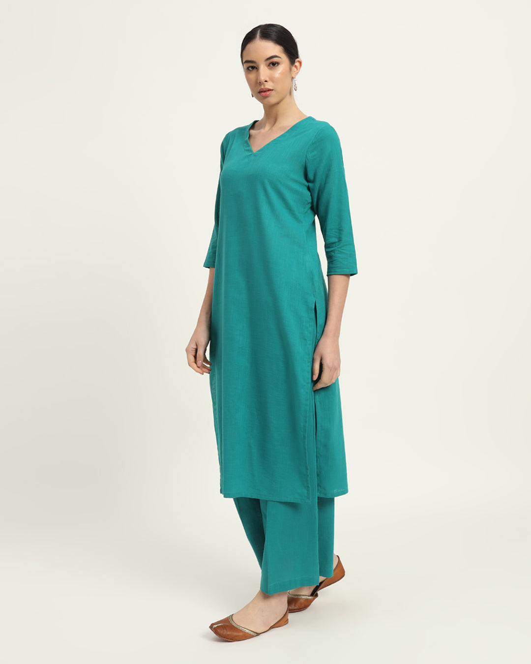 Green Gleam Verve & Versatility Kurta (Without Bottoms)