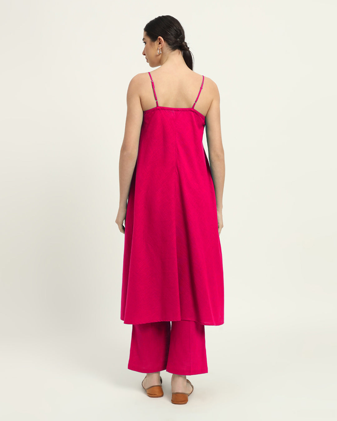 Combo: Iced Grey & Queen's Gulabi Leisurely Affair Spaghetti Solid Kurta