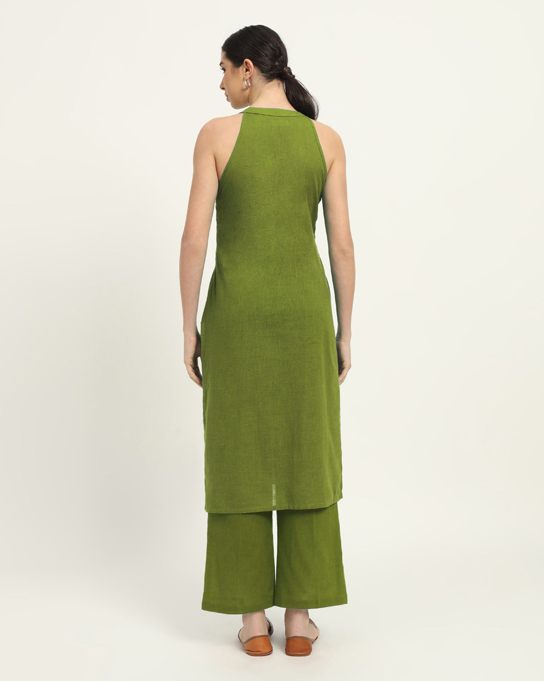 Combo: Blue Dawn & Sage Green Mermaid Button Down Solid Kurta