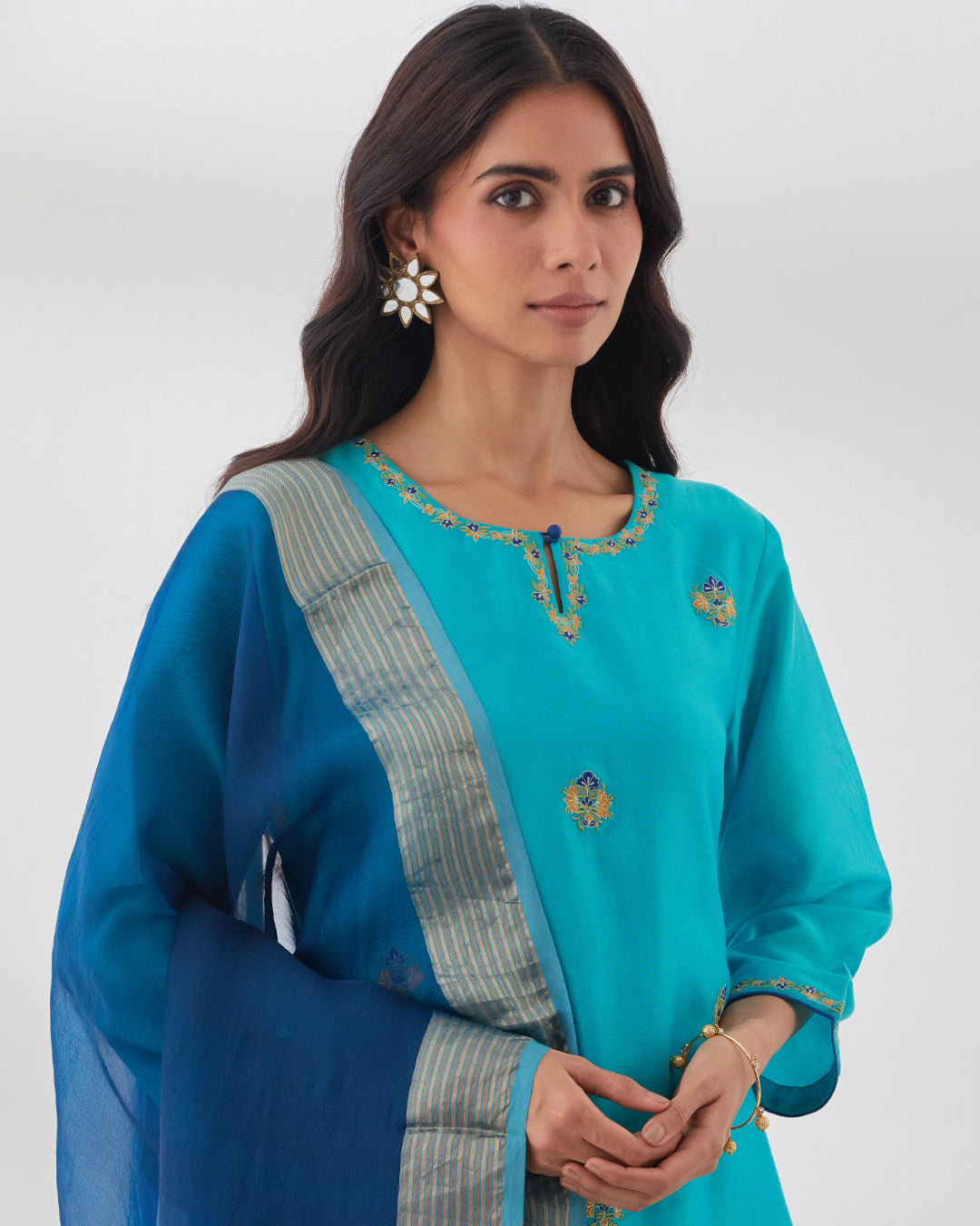 Festive Airy Azure Radiance Chanderi Dupatta