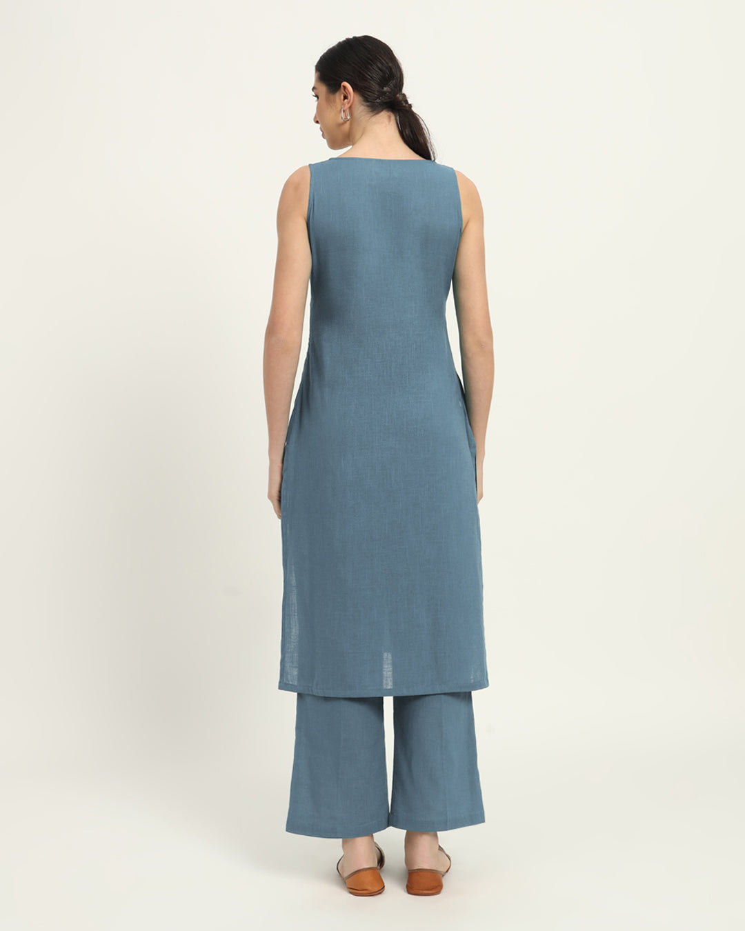 Combo: Blue Dawn & Sage Green Modern Muse Sweetheart Solid Kurta