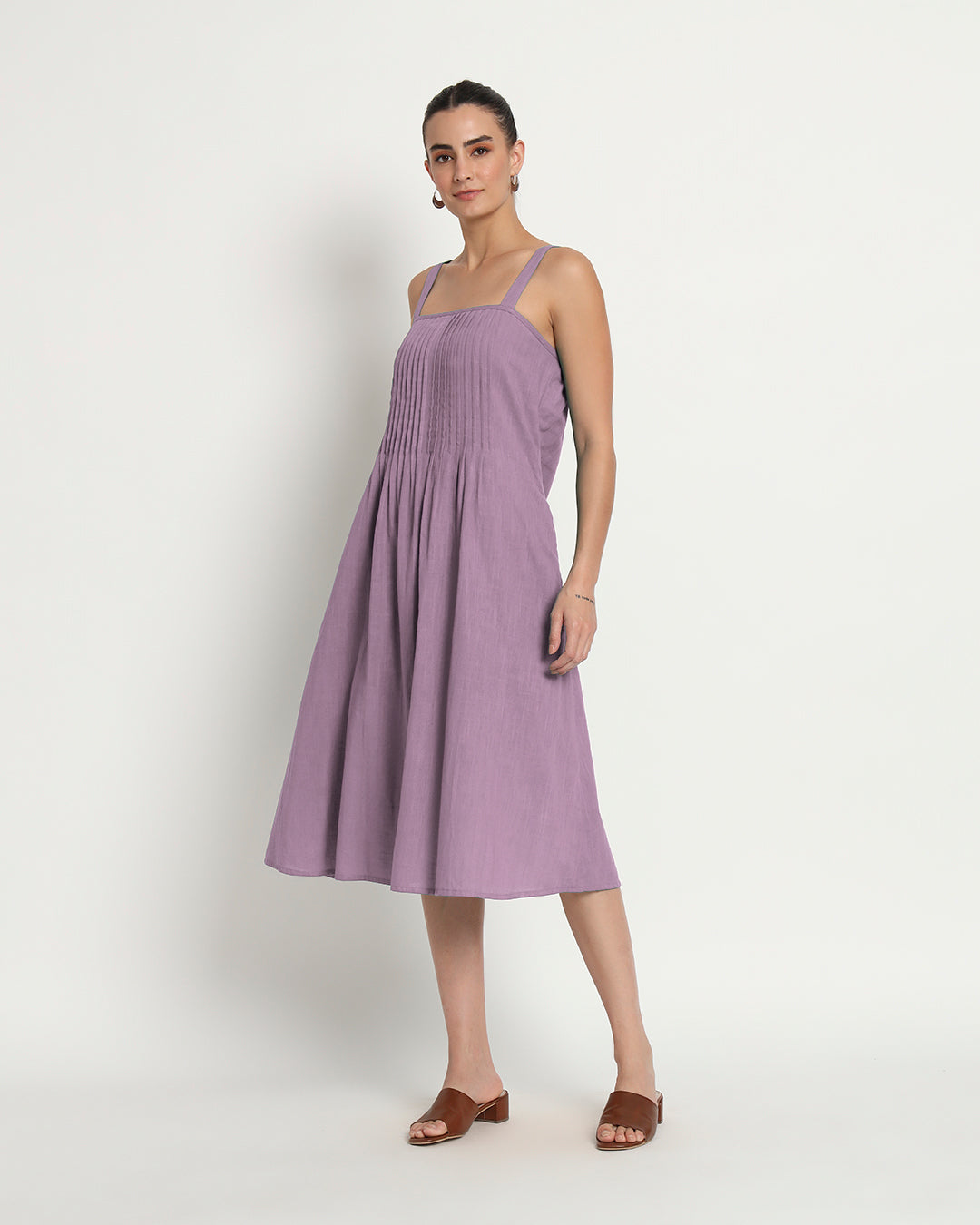 Iris Pink Dreamy Flare Spaghetti Dress