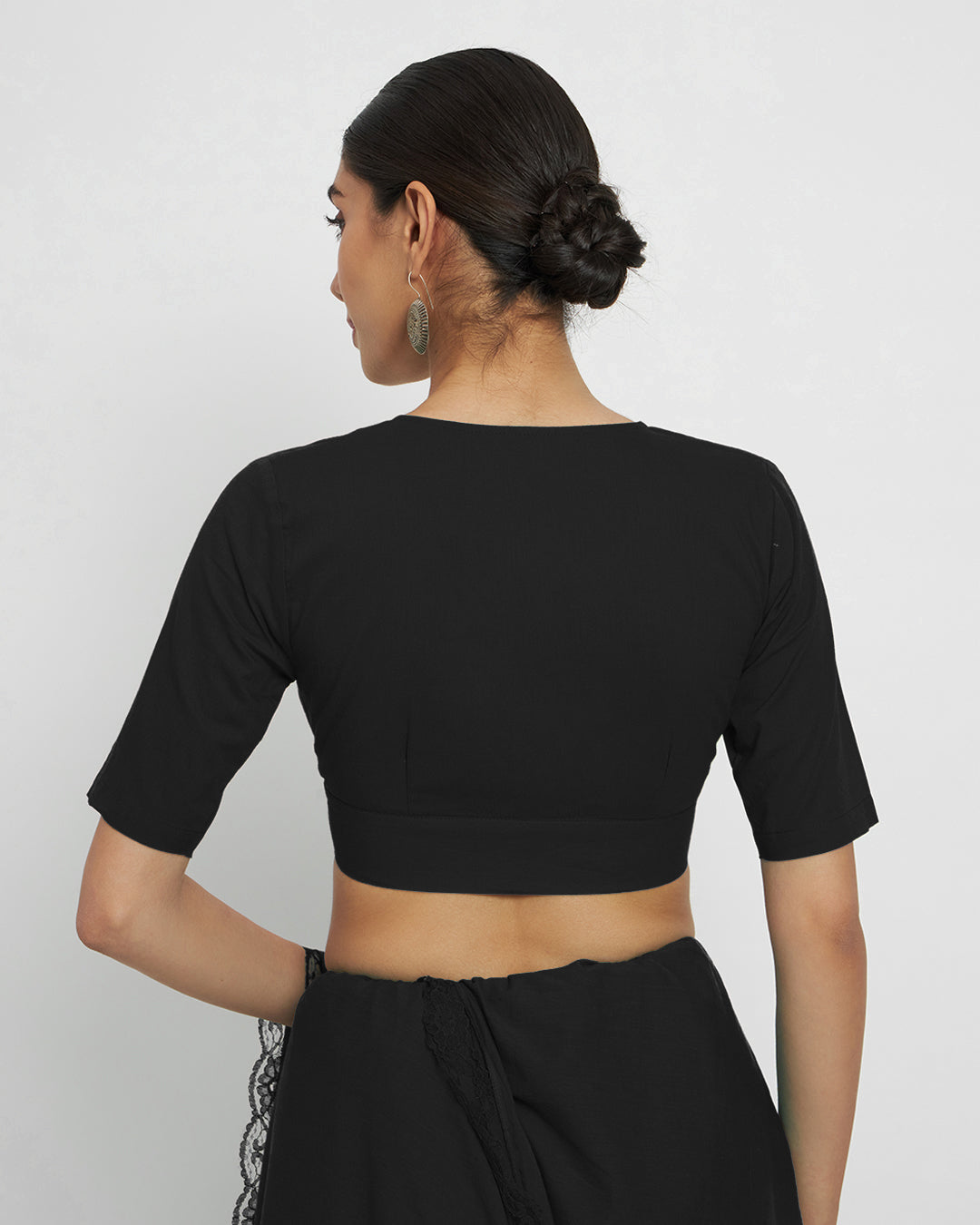 Combo: Black & Deep Teal V Gathers Blouse- Set of 2